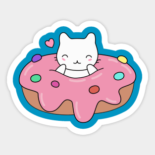 Cute Cat Donut T-Shirt Sticker